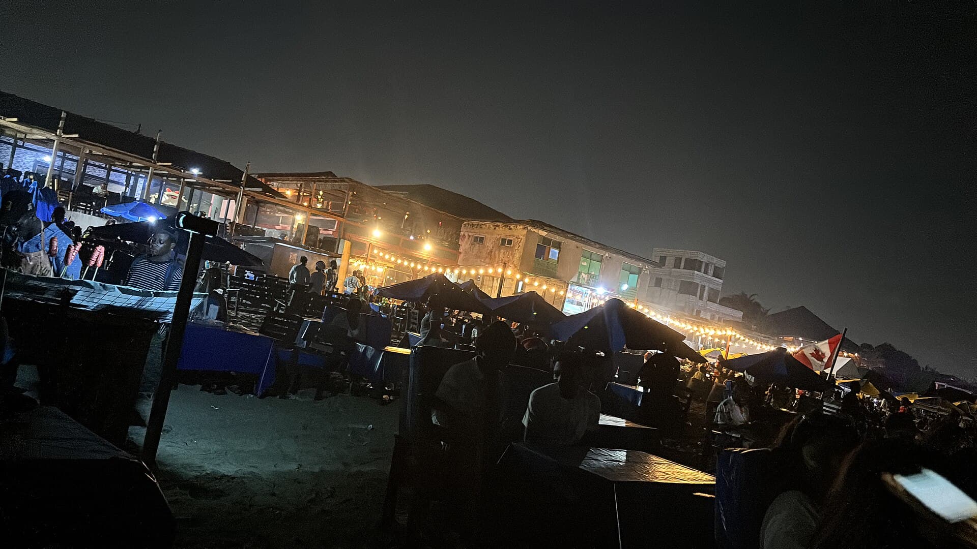 Labadi Beach in Accra with palm shade and Atlantic waves